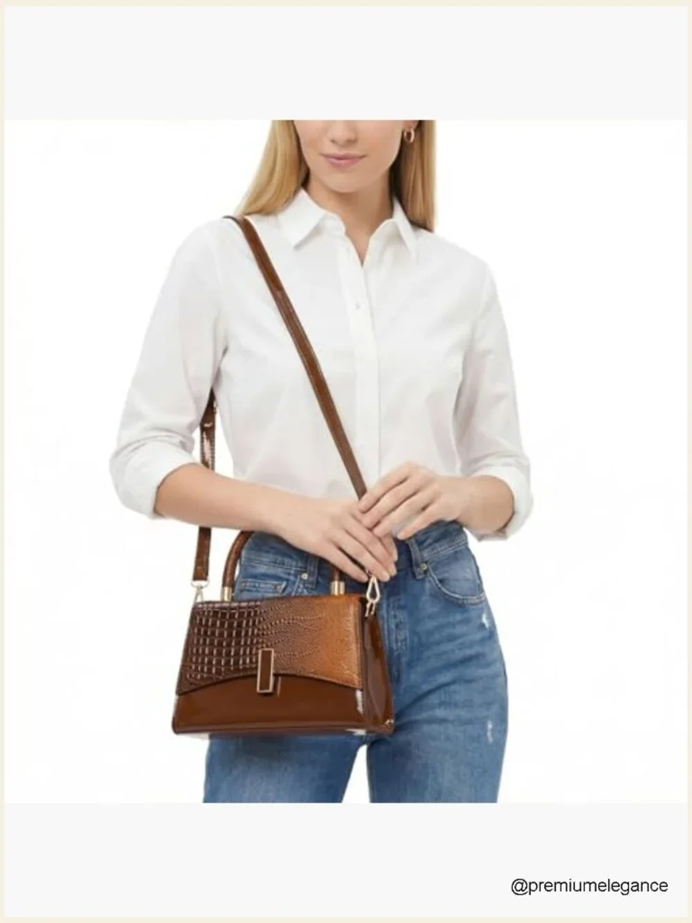 Vintage Vegan Leather Crossbody Satchel Mini Handbag Shoulder Bag